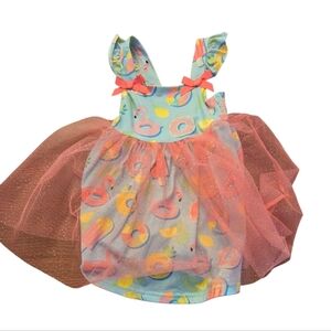 Good Lad Colorful Flamingo Dress with Tulle 18 Months